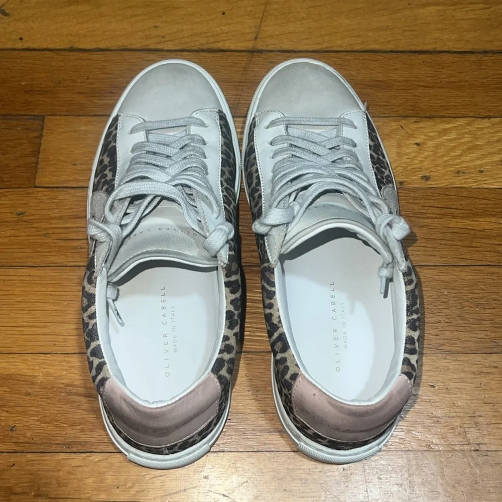 Oliver Cabell Women’s Low 1 Leather Sneakers in Leopard, size 37